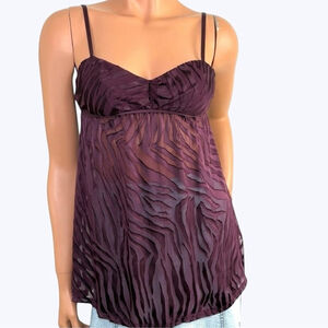 Victoria's Secret Silk Blend Very Sexy Burnout Velvet Babydoll Camisole M Purple